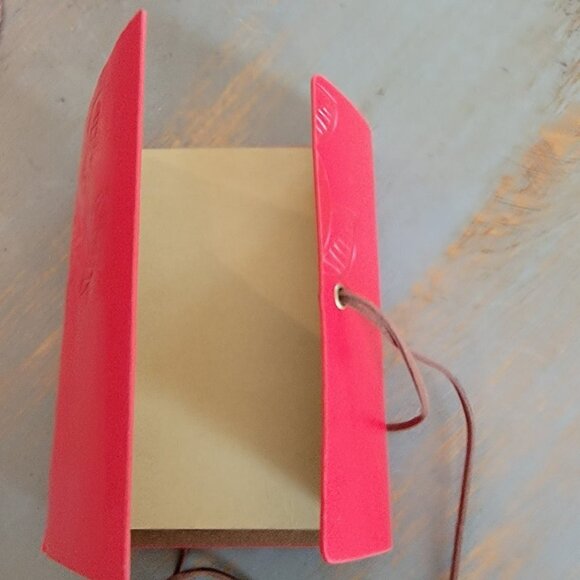 Red Boho Notebook Journal with Leaf Design to Fit in your Handbag - NWOT - Picture 3 of 5